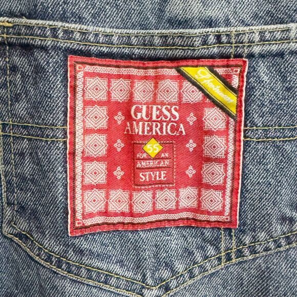 Guess by Georges Marciano Women Size 2 Blue Denim Bib Overalls Pleated USA 80s - Picture 6 of 10